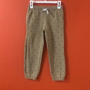 Carter's Tan Joggers with Black Hearts Girl 6-6X